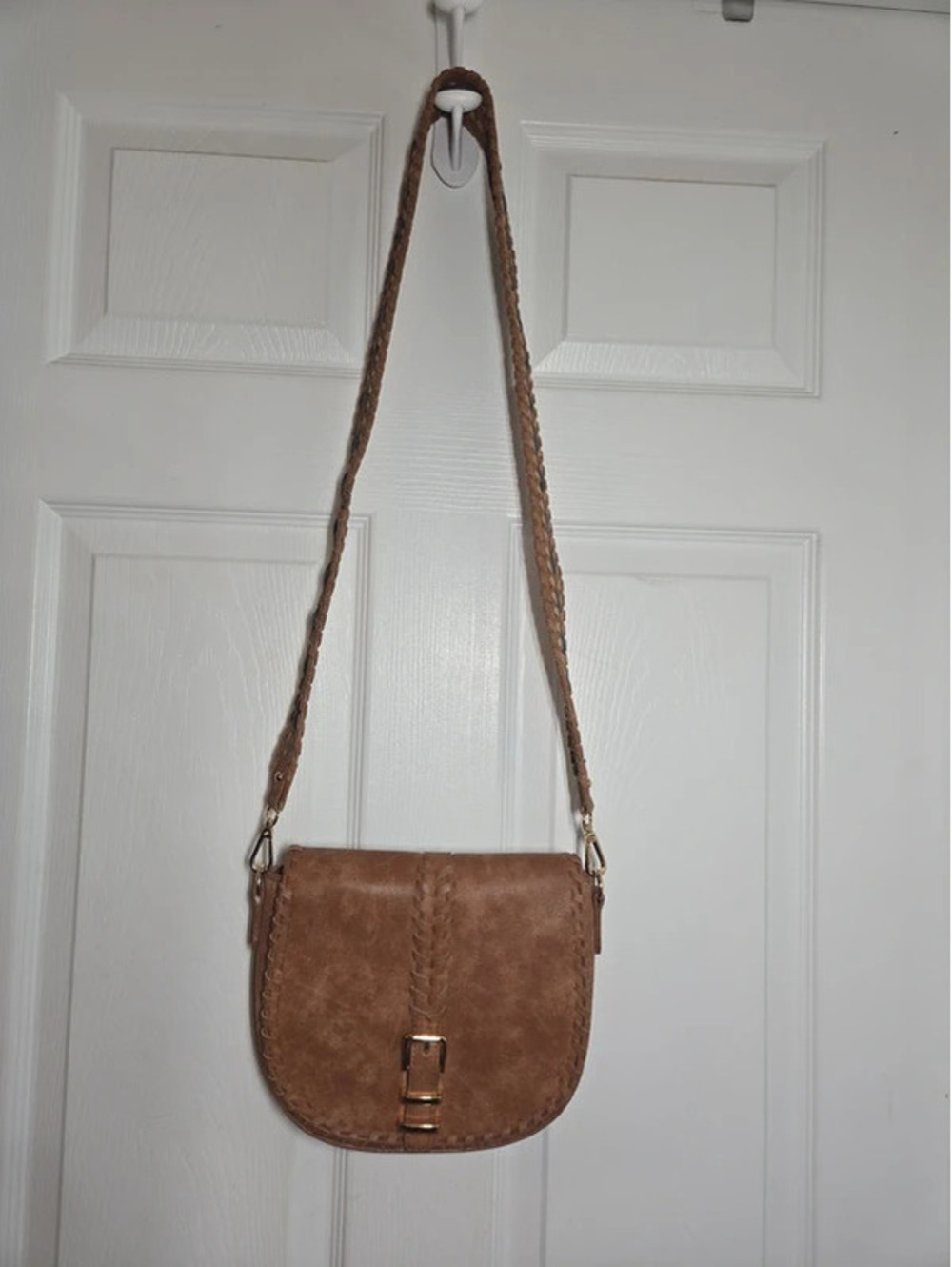 Indigo Soul brown braided strap crossbody